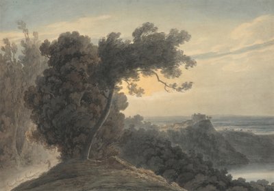 Der See von Albano und Castel Gandolfo von John Robert Cozens